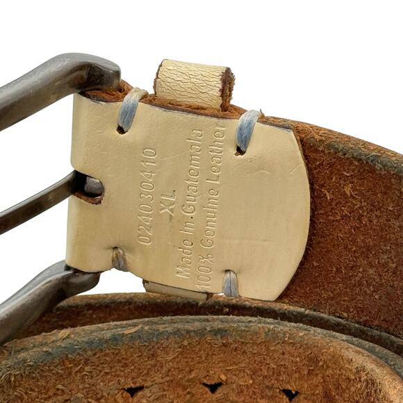 One Star Cutout Leather Belt Women XL Cream Western Boho Rustic Rodeo Everyday - Picture 3 of 10